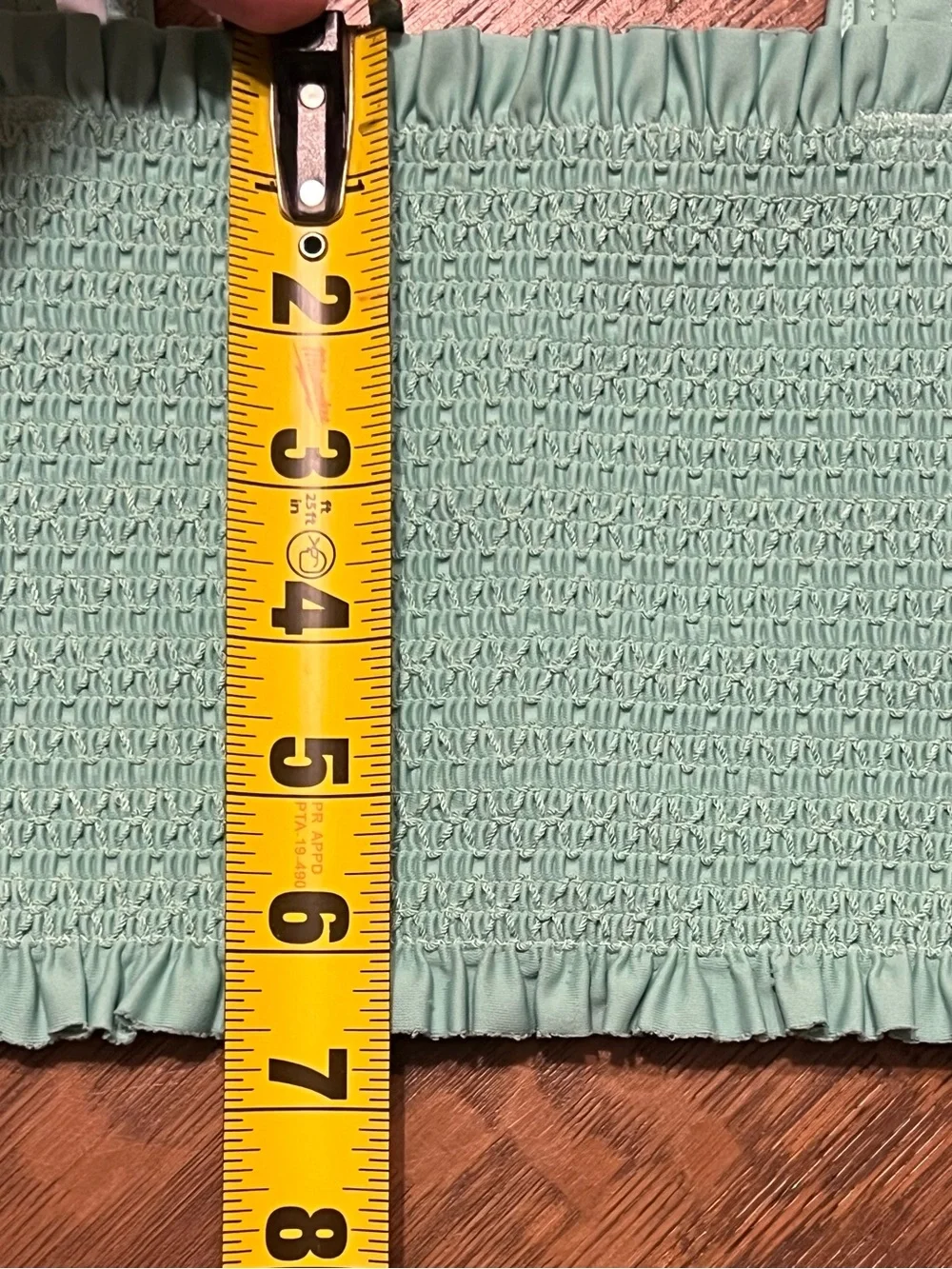 Minnow Girls Smocked Bikini Swim Top Aqua Blue Ruffle Straps Size 9/10 UPF Beach